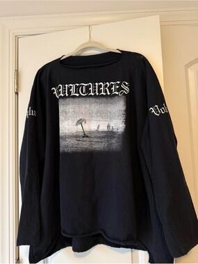 Yeezy Black Crewneck Sweatshirt with White Graphic